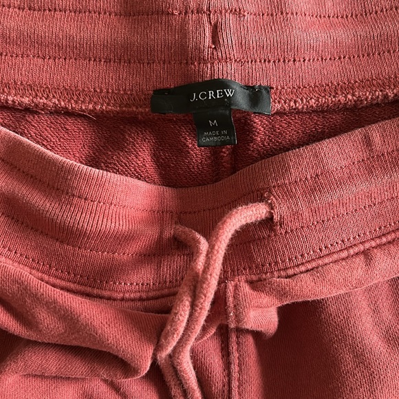 J.Crew University Terry Drawstring Shorts & Cropped Sweatshirt matching set red - Picture 2 of 15